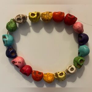Colorful Skull Bead Bracelet